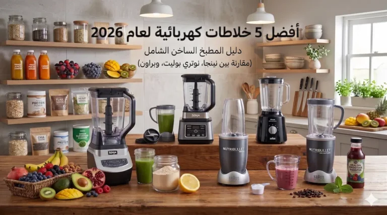 أفضل 5 خلاطات كهربائية في السعودية (مقارنة بين نينجا، نوتري بوليت، وبراون)