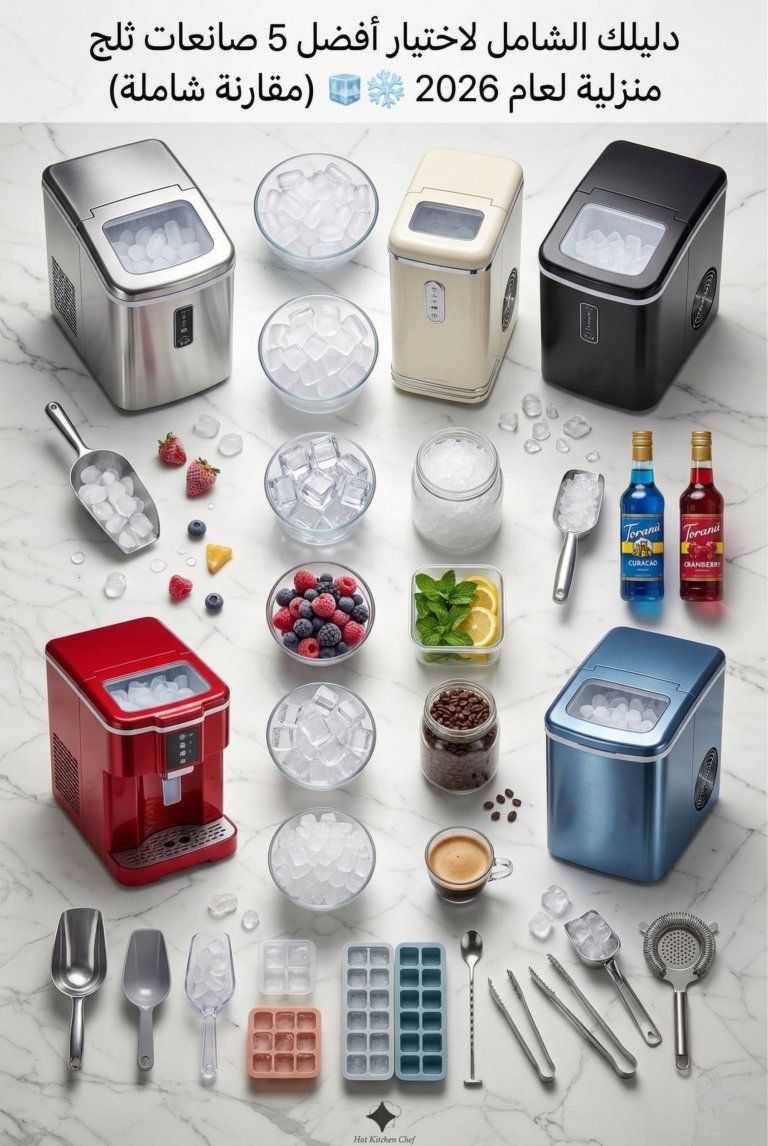 دليلك الشامل لاختيار أفضل 5 صانعات ثلج منزلية لعام 2026 🧊❄️ (مقارنة شاملة)